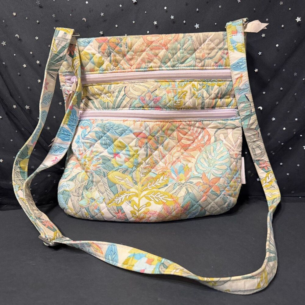 Vera Bradley Rain Forest Canopy Triple Zip Hipster Crossbody Retired 2021